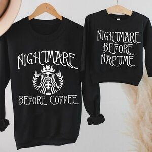 NIGHTMARE BEFORE COFFEE AND NIGHTMARE BEFORE NAPTIME t shirts